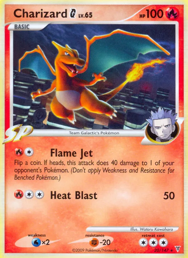 afbeelding van een charizard pokemonkaart