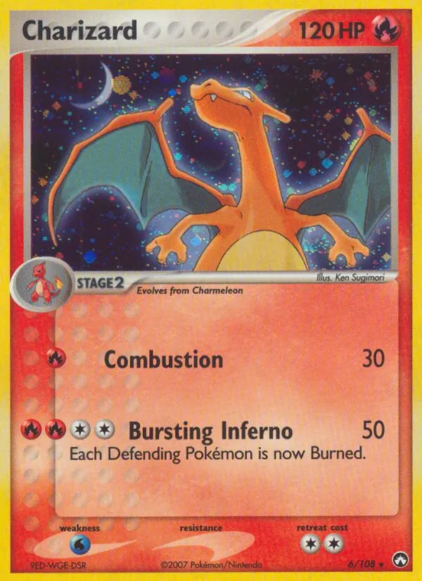 afbeelding van een charizard pokemonkaart