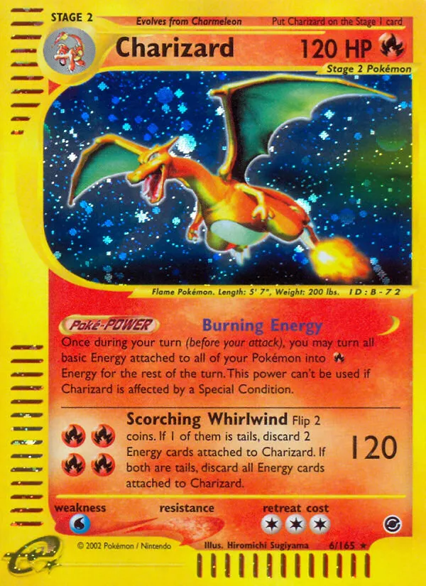 afbeelding van een charizard pokemonkaart
