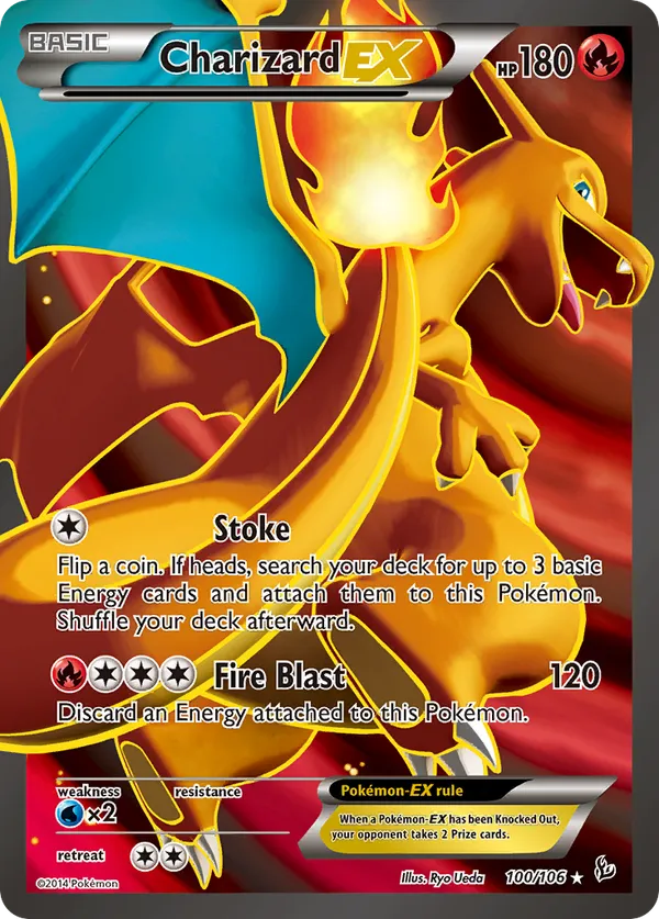 afbeelding van een charizard pokemonkaart