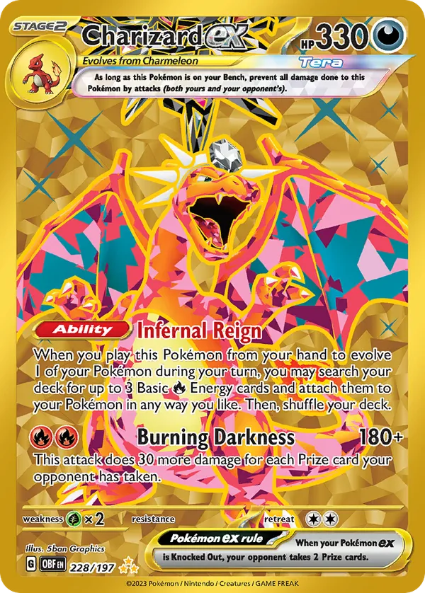 afbeelding van een charizard pokemonkaart